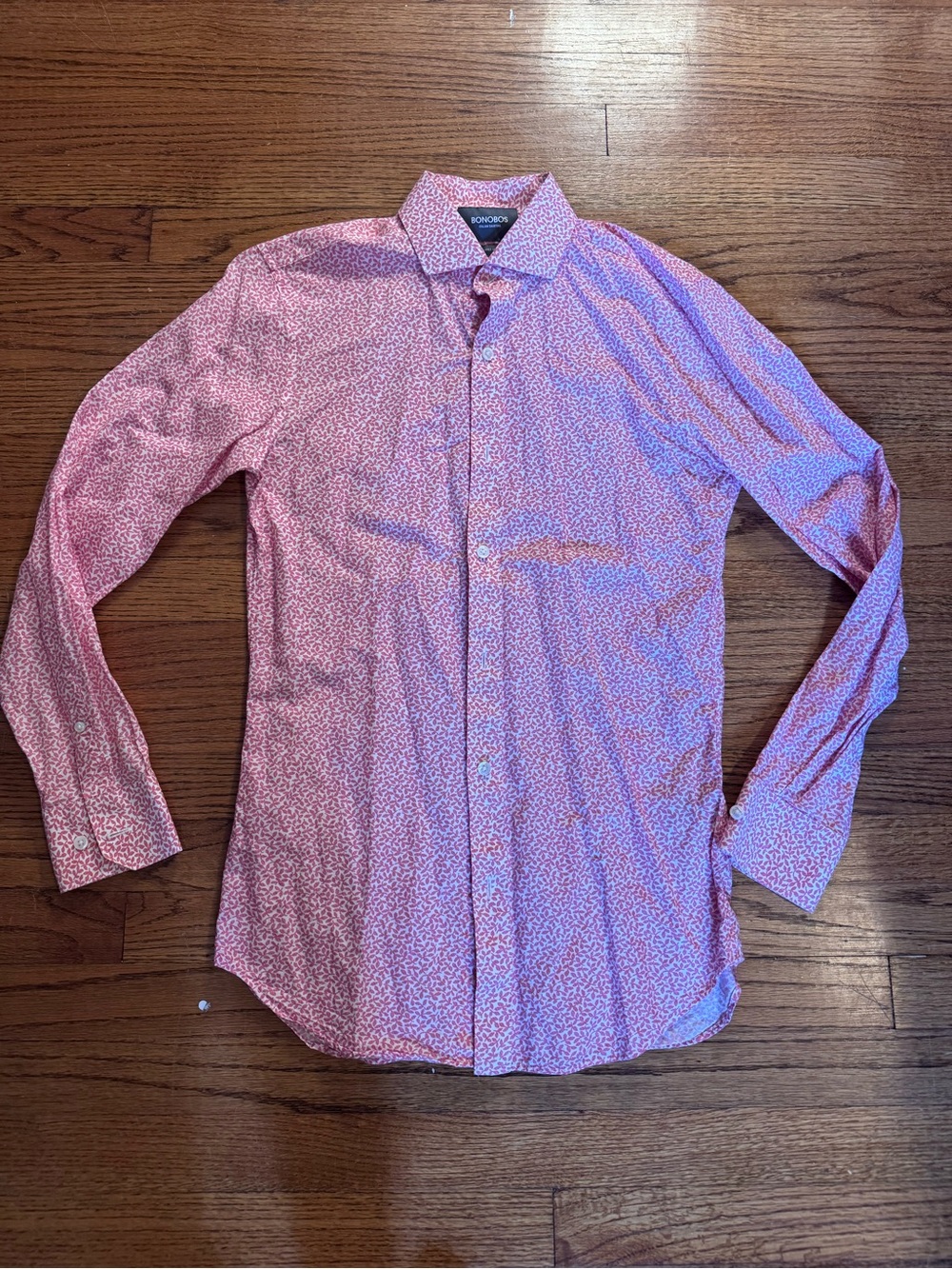 Bonobos Pink Floral Long Sleeve Linen Dress Shirt